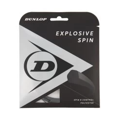 Dunlop Tennissaite Explosive Spin (Haltbarkeit+Spin) Schwarz 12m Set