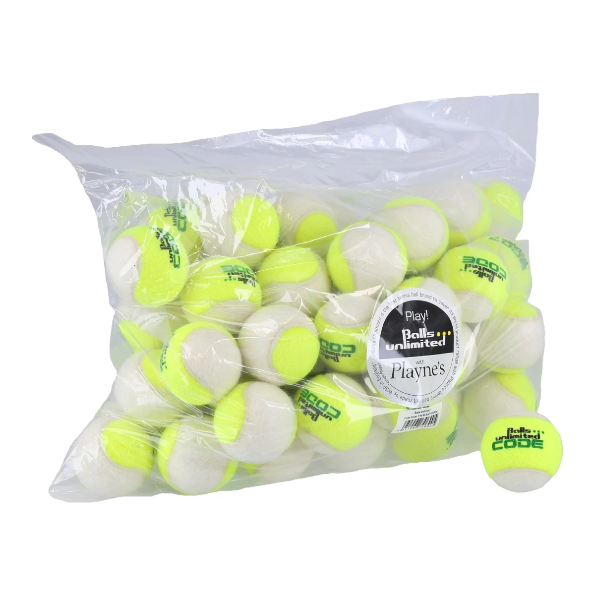 Balls Unlimited Tennisbälle Code Green (drucklos) Gelb/weiss 60er Beutel 3 Balls Unlimited Tennisbälle Code Green (drucklos) Gelb/weiss 60er Beutel