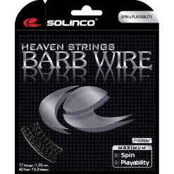 Solinco Tennissaite Barb Wire (Spin+Haltbarkeit) Schwarz 12m Set