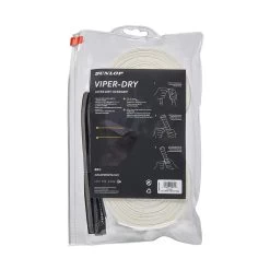 Dunlop Overgrip Viper Dry 0.6mm (ultra Trocken Und Haltbar) Weiss - 30 Stück/Zip-Beutel -Tennis Verkaufsgeschäft Dunlop 613260 613260 viper dry overgrip white2030pcs 2 1024x1024 1