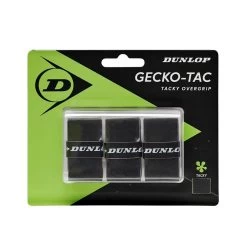 Dunlop Overgrip Gecko Tac 0.5mm - Glatt, Griffig - Schwarz - 3 Stück
