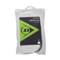 Dunlop Overgrip Gecko Tac 0.5mm (glatt, Griffig) Weiss 30er Clip-Beutel