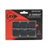 Dunlop Overgrip U Sweat 0.5mm - Feuchtigkeitsabsorbierend, Griffig - Schwarz - 3 Stück