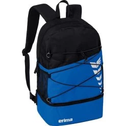 Erima Rucksack Six Wings - Multifunktionsrucksack Mit Doppel-Reißverschluss - Royalblau/schwarz