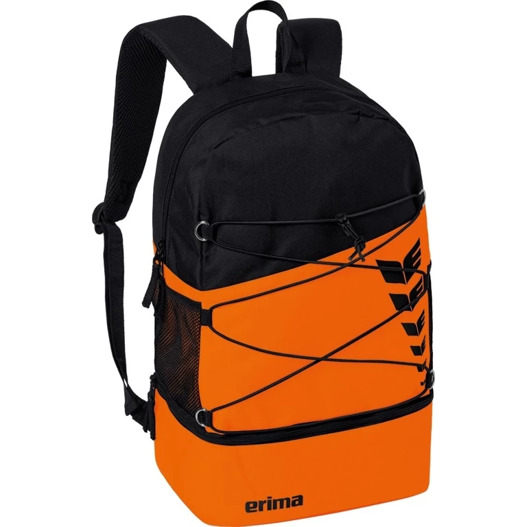 Erima Rucksack Six Wings - Multifunktionsrucksack Mit Doppel-Reißverschluss - Orange/schwarz 3 Erima Rucksack Six Wings - Multifunktionsrucksack Mit Doppel-Reißverschluss - Orange/schwarz