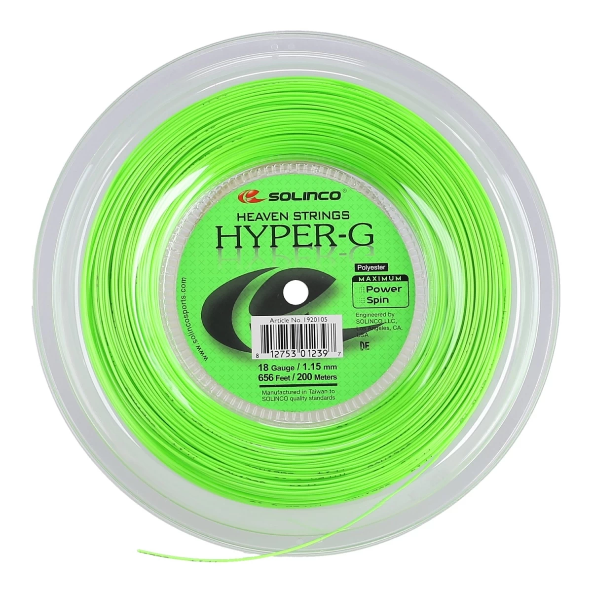 Solinco Tennissaite Hyper G (Haltbarkeit+Power) Grün 200m Rolle 3 Solinco Tennissaite Hyper G (Haltbarkeit+Power) Grün 200m Rolle