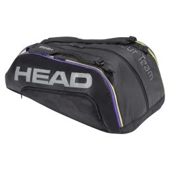 Head Tennis-Racketbag Tour Team (Schlägertasche, 3 Hauptfächer) Schwarz/lila 12R