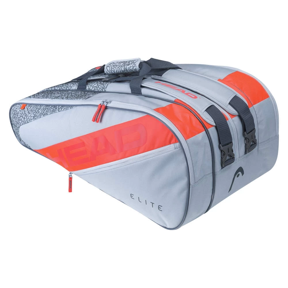 Head Tennis-Racketbag Elite (Schlägertasche, 3 Hauptfächer) Grau/orange 12R 3 Head Tennis-Racketbag Elite (Schlägertasche, 3 Hauptfächer) Grau/orange 12R