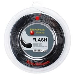 Kirschbaum Tennissaite Flash (Haltbarkeit+Power) Schwarz 200m Rolle