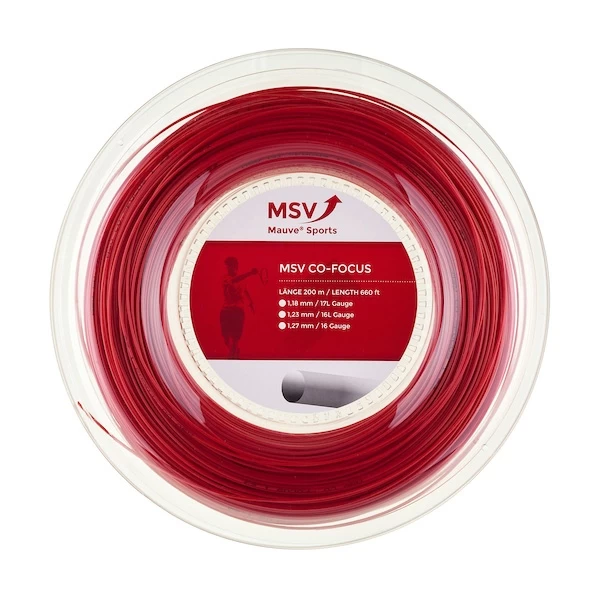 MSV Tennissaite Co Focus (Haltbarkeit+Kontrolle) Rot 200m Rolle 3 MSV Tennissaite Co Focus (Haltbarkeit+Kontrolle) Rot 200m Rolle