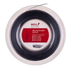 MSV Tennissaite Focus Hex Plus 38 (Haltbarkeit+Spin) Schwarz 200m Rolle