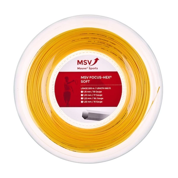 MSV Tennissaite Focus Hex Soft 1.20 (Haltbarkeit+Touch) Gelb 200m Rolle 3 MSV Tennissaite Focus Hex Soft 1.20 (Haltbarkeit+Touch) Gelb 200m Rolle