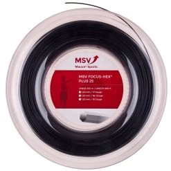 MSV Tennissaite Focus Hex Plus 25 (Haltbarkeit+Spin) Schwarz 200m Rolle