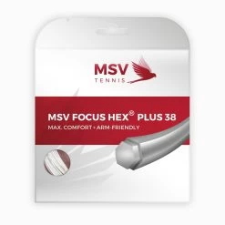 MSV Tennissaite Focus Hex Plus 38 (Haltbarkeit+Spin) Weiss 12m Set
