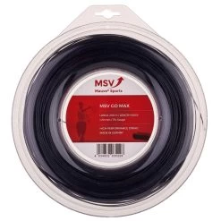 MSV Tennissaite Go Max (Haltbarkeit+Kontrolle) Schwarz 200 Meter Rolle
