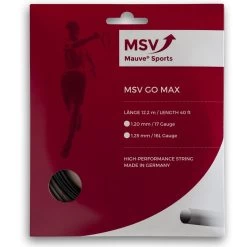 MSV Tennissaite Go Max (Haltbarkeit+Kontrolle) Schwarz 12m Set