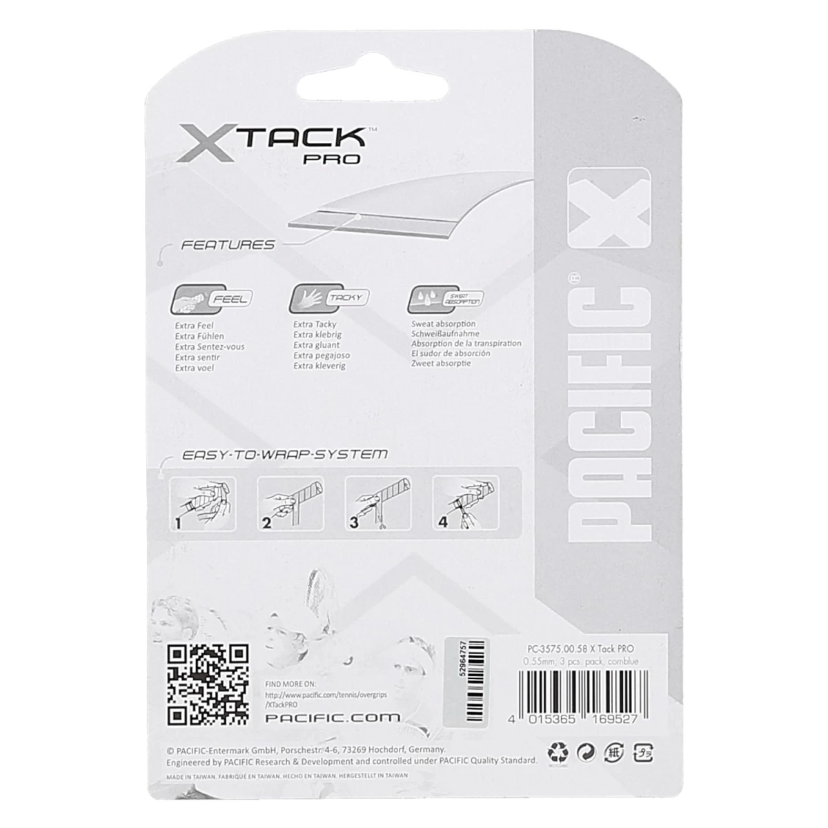 Pacific Overgrip XTack Pro 0.55mm Hellblau 3er 4 Pacific Overgrip XTack Pro 0.55mm Hellblau 3er – Bild 2