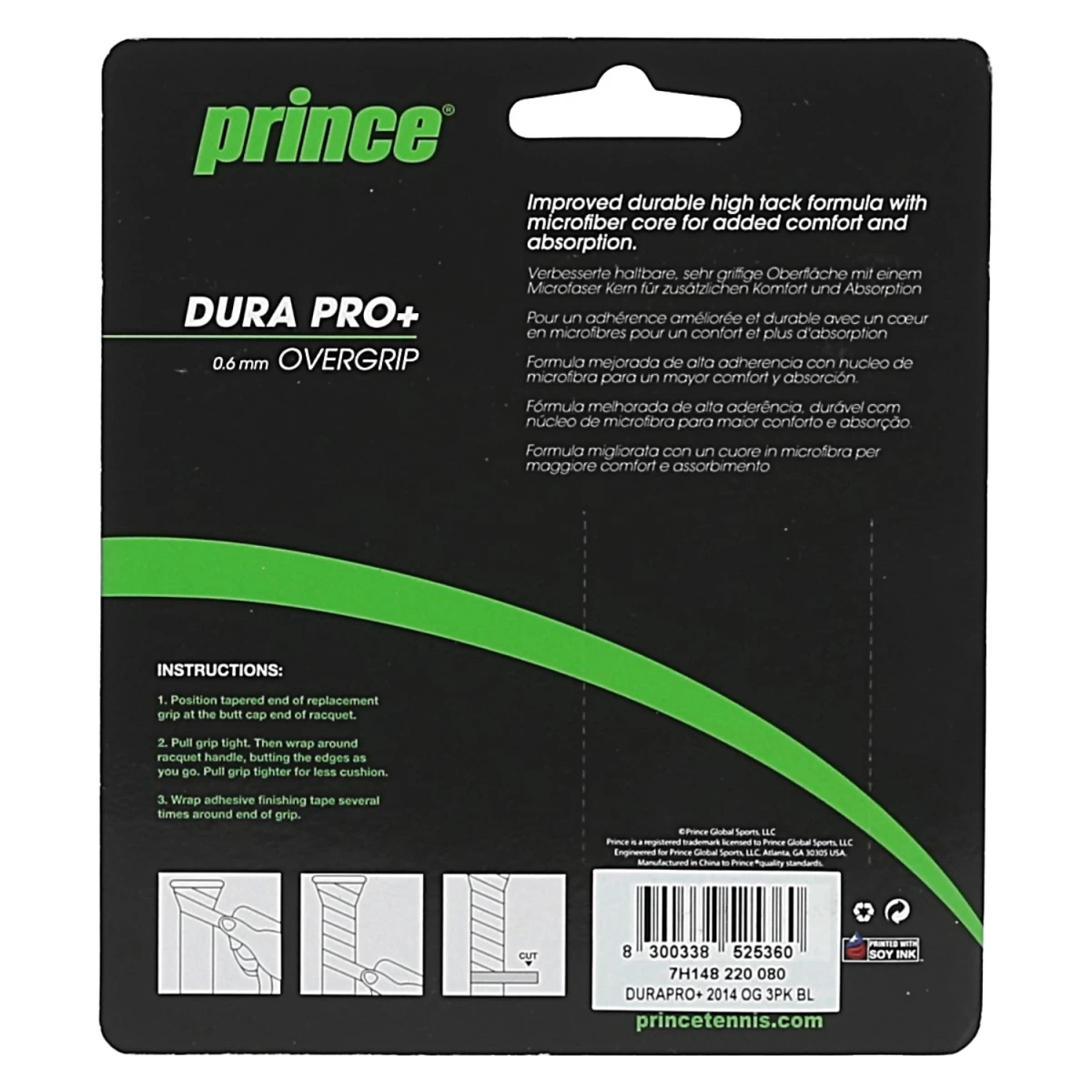 Prince Overgrip Dura Pro+ 0.6mm Blau 3er 4 Prince Overgrip Dura Pro+ 0.6mm Blau 3er – Bild 2