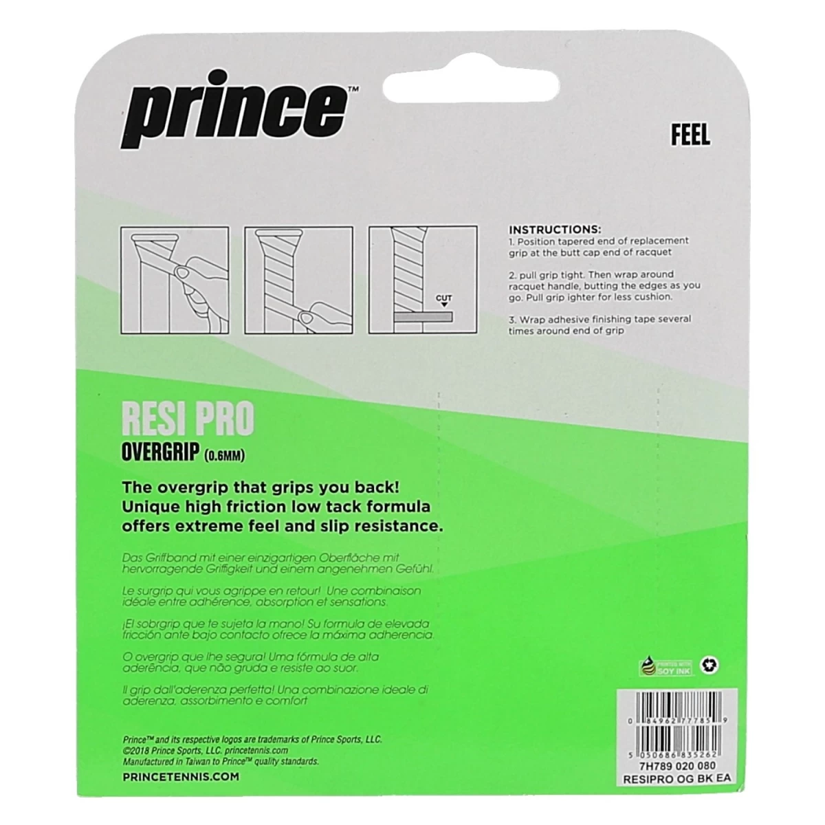 Prince Overgrip Resi Pro 0.6mm Schwarz - 3 Stück 5 Prince Overgrip Resi Pro 0.6mm Schwarz - 3 Stück – Bild 3