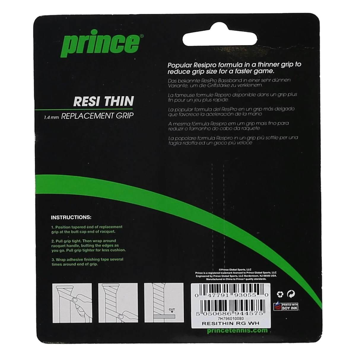 Prince Basisband Resi Thin 1.5mm (dünn, Griffig) Weiss - 1 Stück 4 Prince Basisband Resi Thin 1.5mm (dünn, Griffig) Weiss - 1 Stück – Bild 2