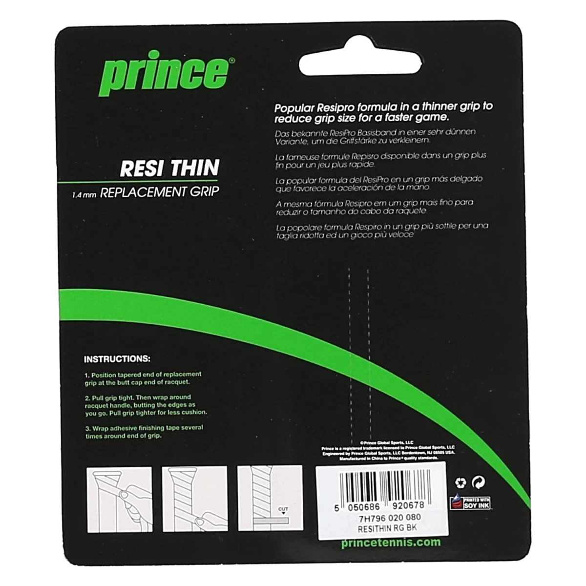 Prince Basisband Resi Thin 1.5mm (dünn, Griffig) Schwarz - 1 Stück 5 Prince Basisband Resi Thin 1.5mm (dünn, Griffig) Schwarz - 1 Stück – Bild 3