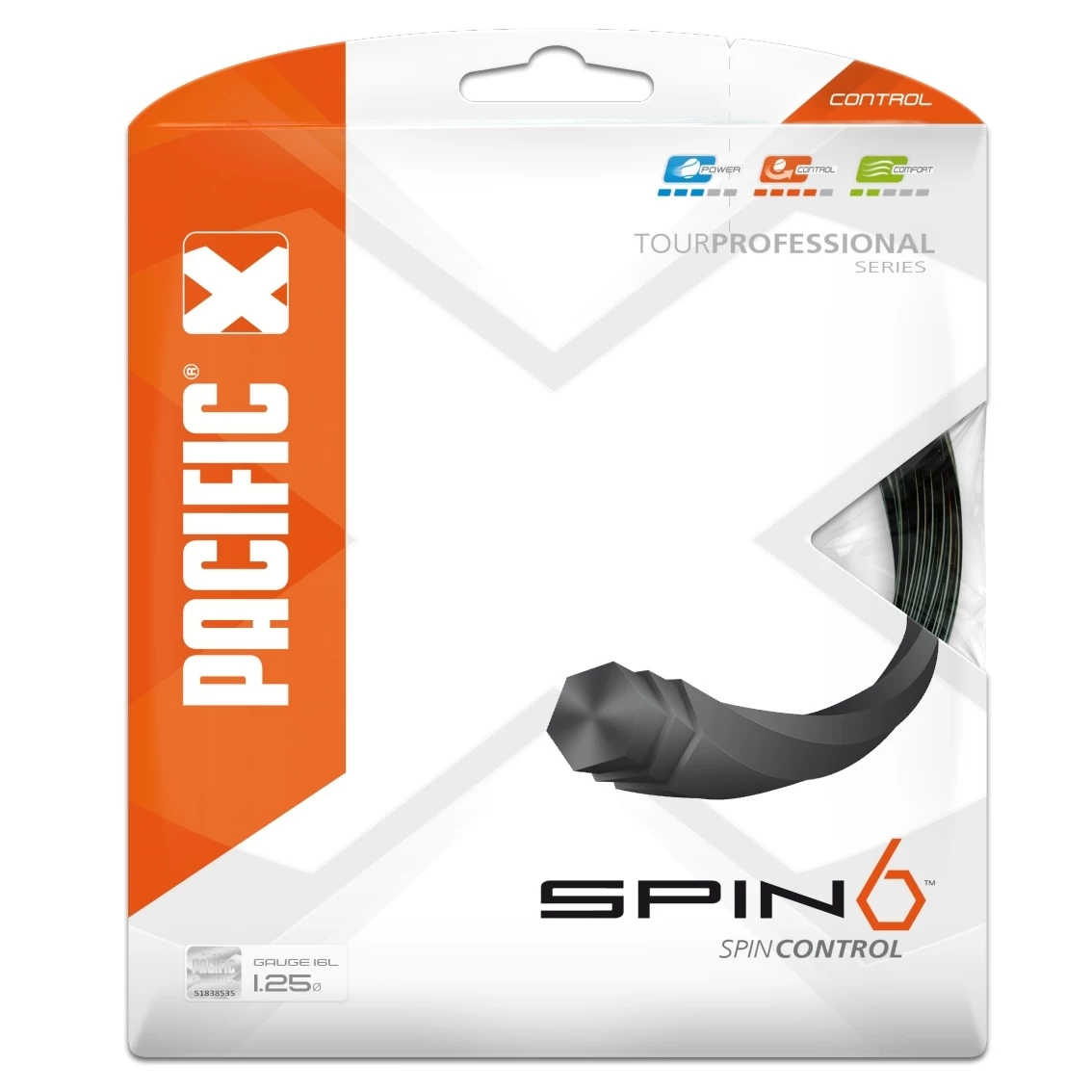 Pacific Tennissaite Spin 6 1.25 (Haltbarkeit+Spin) Schwarz 12m Set 3 Pacific Tennissaite Spin 6 1.25 (Haltbarkeit+Spin) Schwarz 12m Set