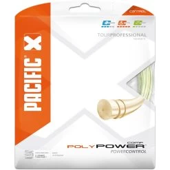 Pacific Tennissaite Poly Power Comp (Haltbarkeit) Natur 12m Set
