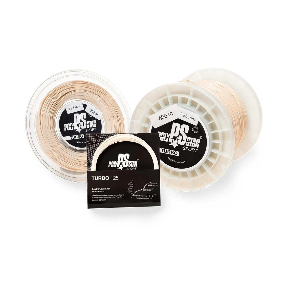 Polystar Tennissaite Turbo (Haltbarkeit+Power) Natur 400m Rolle 4 Polystar Tennissaite Turbo (Haltbarkeit+Power) Natur 400m Rolle – Bild 2