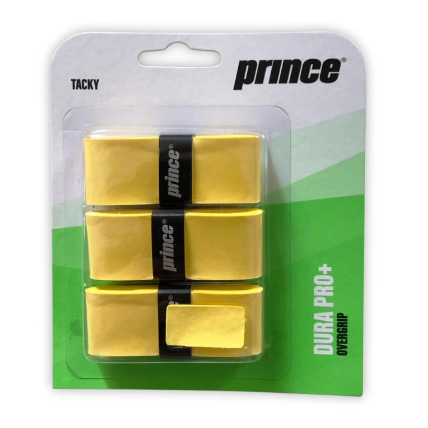 Prince Overgrip Dura Pro+ 0.6mm Gelb 3er 3 Prince Overgrip Dura Pro+ 0.6mm Gelb 3er
