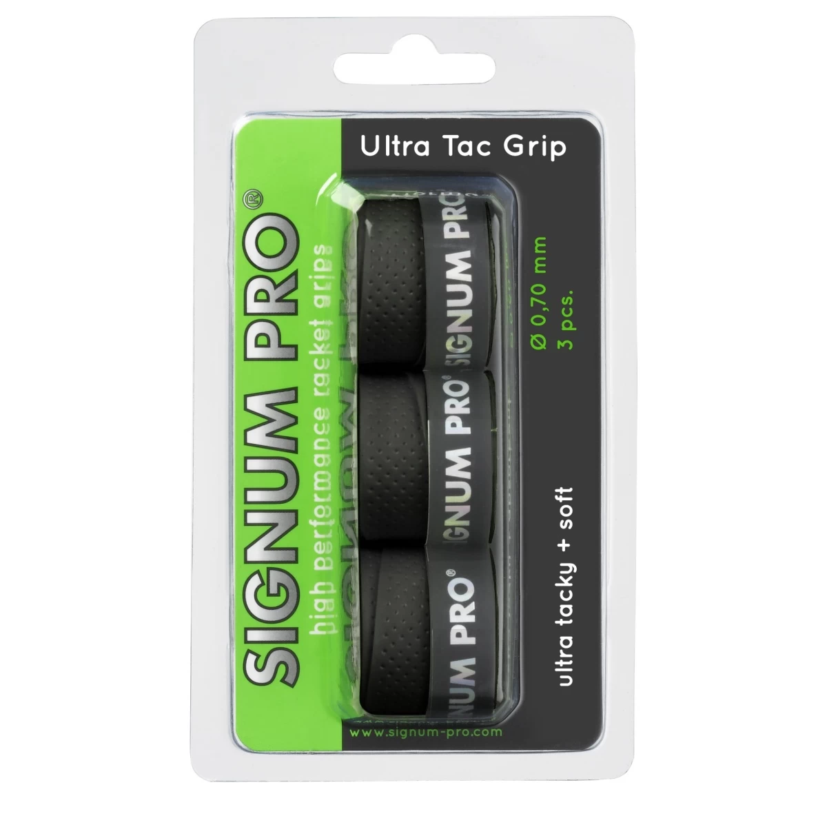 Signum Pro Overgrip UltraTac 0.70mm Schwarz 3er 3 Signum Pro Overgrip UltraTac 0.70mm Schwarz 3er