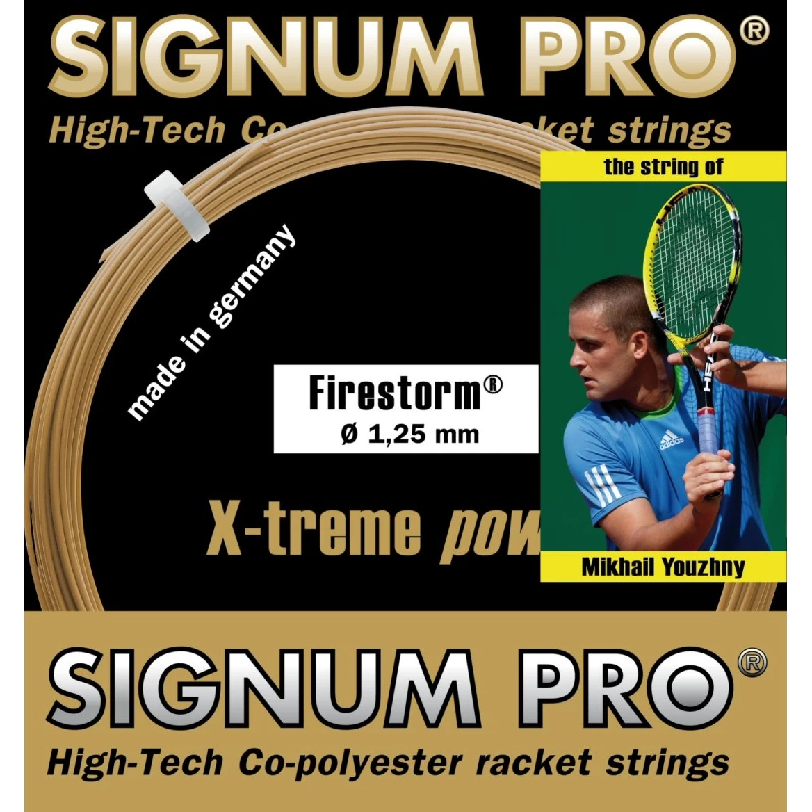 Signum Pro Tennissaite Firestorm (Haltbarkeit+Power) Gold 12m Set 3 Signum Pro Tennissaite Firestorm (Haltbarkeit+Power) Gold 12m Set