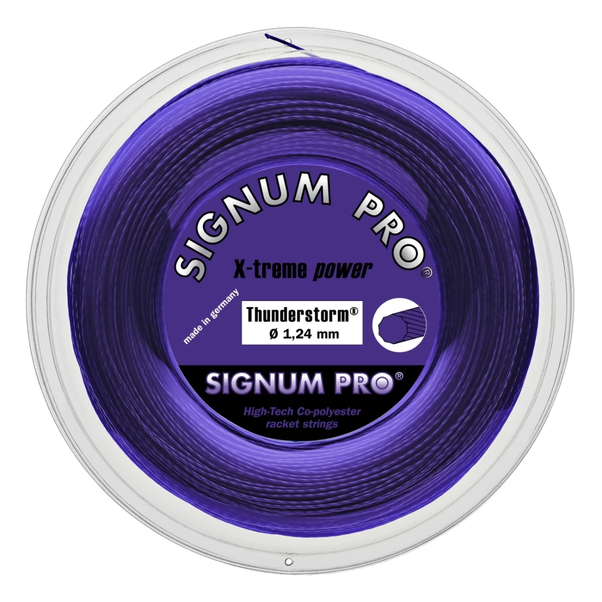 Signum Pro Tennissaite Thunderstorm (Haltbarkeit+Spin) Violett 200m Rolle 3 Signum Pro Tennissaite Thunderstorm (Haltbarkeit+Spin) Violett 200m Rolle