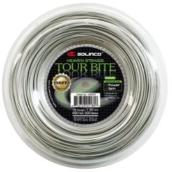 Solinco Tennissaite Tour Bite SOFT (Haltbarkeit+Touch) Silber 200m Rolle