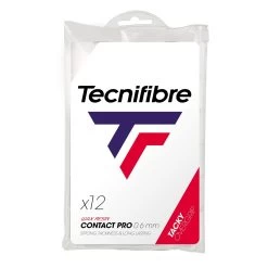 Tecnifibre Overgrip Contact Pro 0.6mm (Griffigkeit) Weiss - 12er Zip Beutel