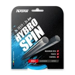 Topspin Tennissaite Hybro Spin (Haltbarkeit+Spin) Schwarz/blau 12m Set