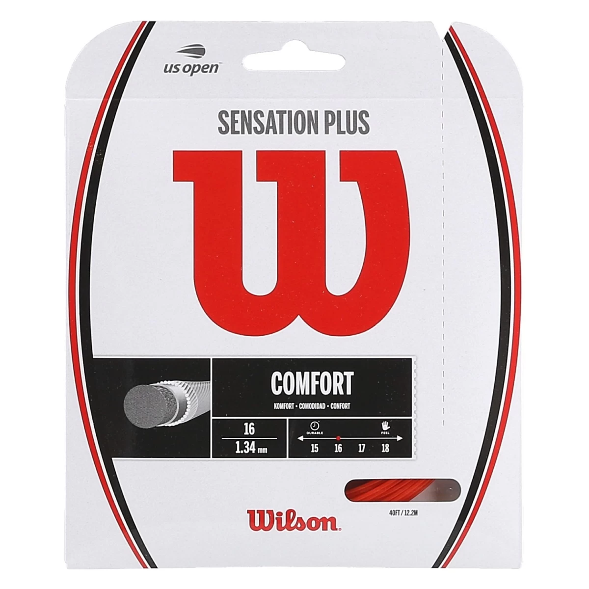 Wilson Tennissaite Sensation Plus (Komfort+Kontrolle) Rot 12m Set 3 Wilson Tennissaite Sensation Plus (Komfort+Kontrolle) Rot 12m Set