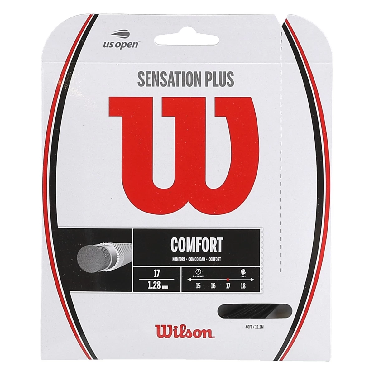 Wilson Tennissaite Sensation Plus (Komfort+Kontrolle) Schwarz 12m Set 3 Wilson Tennissaite Sensation Plus (Komfort+Kontrolle) Schwarz 12m Set