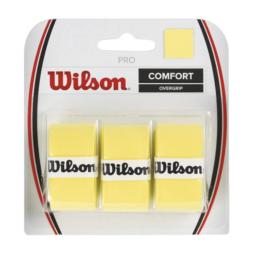 Wilson Overgrip Pro 0.6mm (Komfort/glatt/leicht Haftend) Gelb 3er 3 Wilson Overgrip Pro 0.6mm (Komfort/glatt/leicht Haftend) Gelb 3er