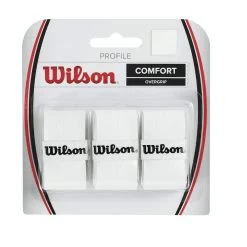 Wilson Overgrip Profile 0.6mm (Komfort/geprägtes Profil/leicht Haftend) Weiss 3er