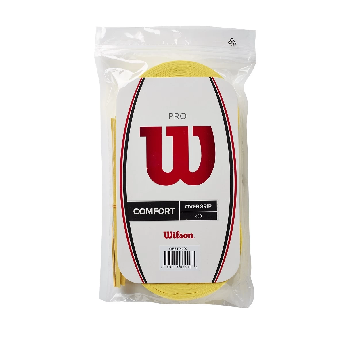 Wilson Overgrip Pro 0.6mm (Komfort/glatt/leicht Haftend) Gelb 30er Clip-Beutel 3 Wilson Overgrip Pro 0.6mm (Komfort/glatt/leicht Haftend) Gelb 30er Clip-Beutel