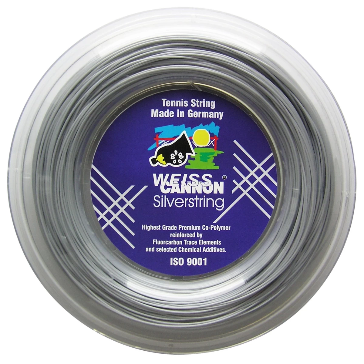 WeissCannon Tennissaite Silverstring (Haltbarkeit+Power) Silber 200m Rolle 3 WeissCannon Tennissaite Silverstring (Haltbarkeit+Power) Silber 200m Rolle