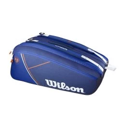 Wilson Tennis-Racketbag Super Tour Roland Garros (Schlägertasche, 3 Hauptfächer) Navyblau 15er