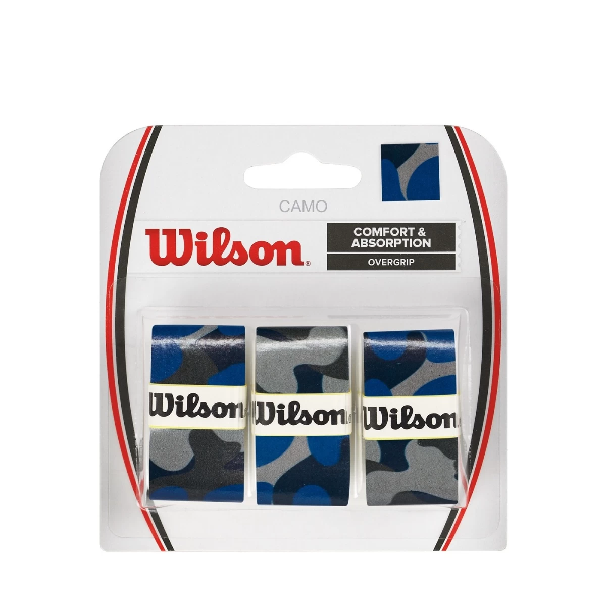 Wilson Overgrip Camo 0.6mm Blau 3er 3 Wilson Overgrip Camo 0.6mm Blau 3er