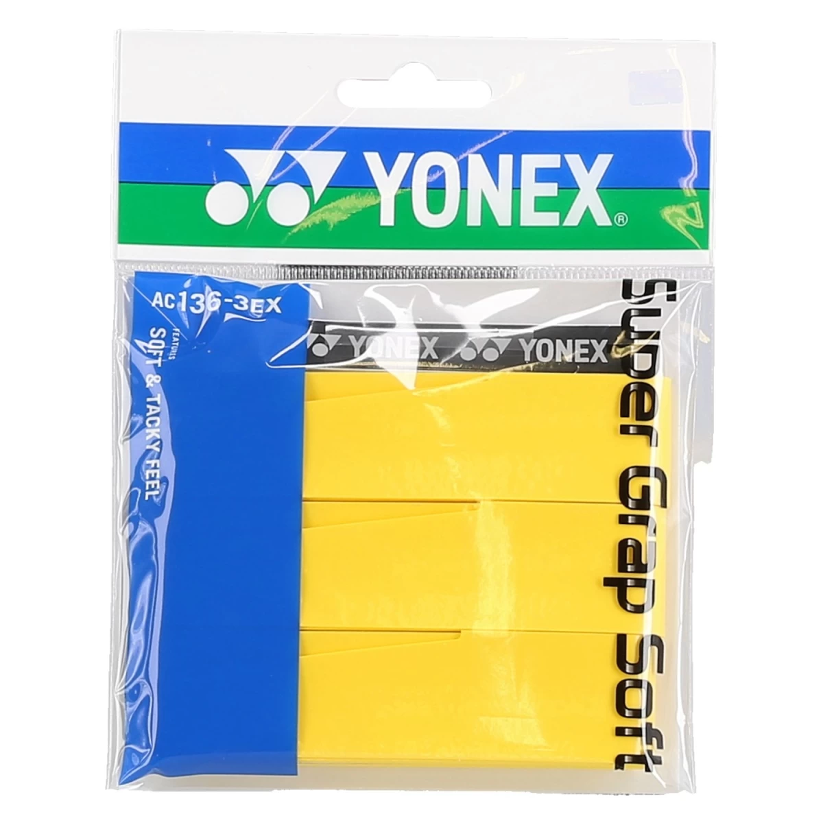 Yonex Overgrip Super Grap Soft 0.8mm Gelb 3er 3 Yonex Overgrip Super Grap Soft 0.8mm Gelb 3er