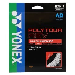 Yonex Tennissaite Poly Tour Rev (Polyester/achteckig) Weiss 12m Set