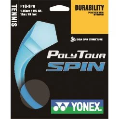 Yonex Tennissaite Poly Tour Spin (Haltbarkeit+Spin) Hellblau 12m Set